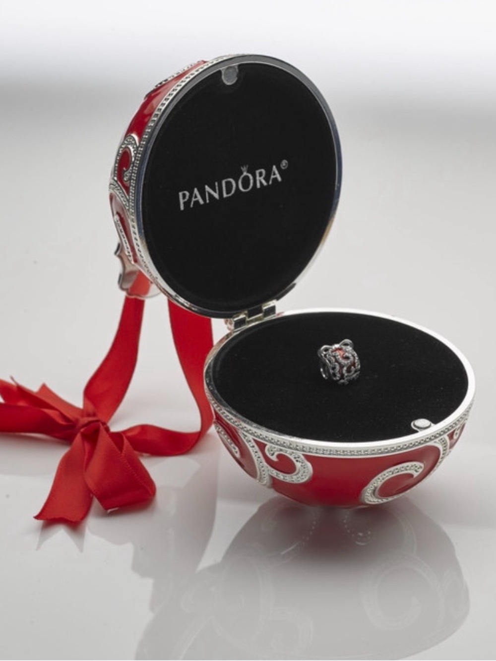 Pandora Red and Gold Holiday Ornament